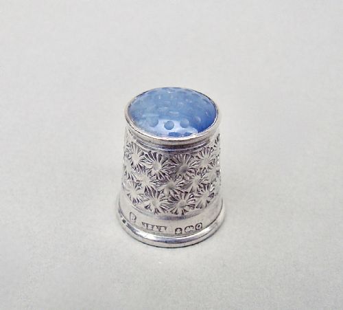 George V Silver & Agate Thimble by James Swann & Son, Birmingham 1913