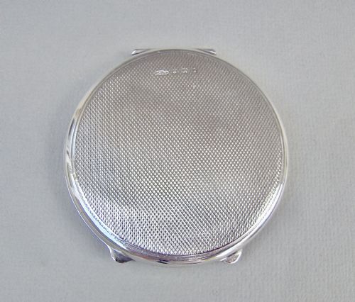 fig 2. STUNNING ART DECO SILVER & GUILLOCHE ENAMEL COMPACT BY JOSEPH GLOSTER, BIRMINGHAM 1922