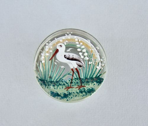 Delightful Victorian Enamelled Glass Small Size Trinket Box, Circa 1890
