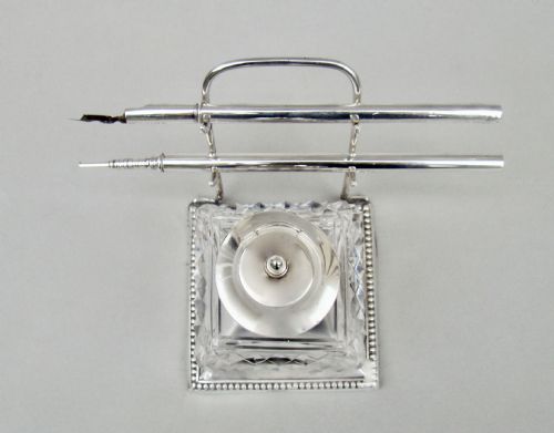 fig 2. RARE EDWARDIAN SILVER INKSTAND BY WILLIAM HUTTON & SONS, LONDON 1903