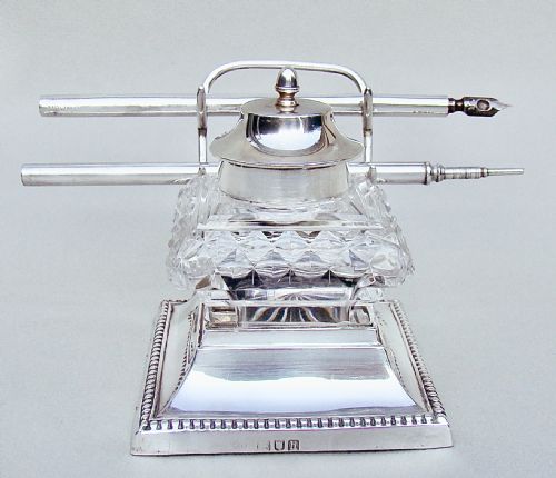 Rare Edwardian Silver Inkstand by William Hutton & Sons, London 1903