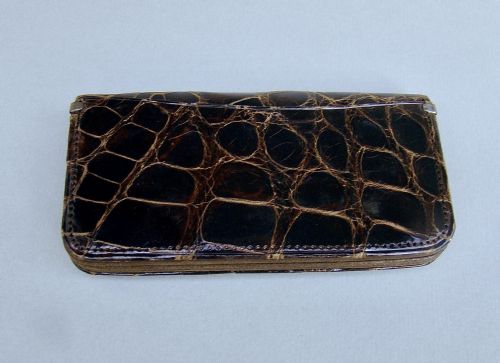 fig 3. SUPERB VICTORIAN SILVER & CROCODILE SKIN SMALL PURSE BY CHARLES PENNY BROWN, BIRMINGHAM 1897