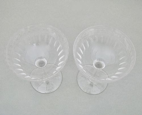 fig 1. ELEGANT PAIR OF VICTORIAN SLICED-CUT CHAMPAGNE COUPES, CIRCA 1890
