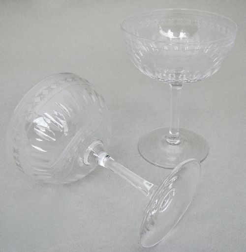 fig 2. ELEGANT PAIR OF VICTORIAN SLICED-CUT CHAMPAGNE COUPES, CIRCA 1890