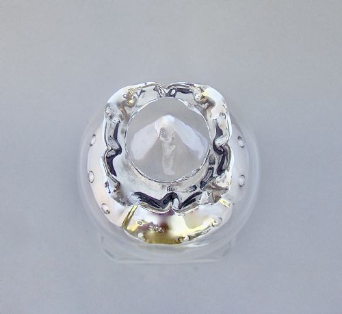 RARE ARTS CRAFT SILVER GLASS GLUG GLUG DECANTER BY HUKIN HEATH LONDON 1902 - ADDITIONAL PHOTO 3