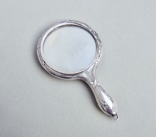 fig 1. MINIATURE SILVER CHATELAINE MIRROR BY CRISFORD & NORRIS, BIRMINGHAM CIRCA 1910