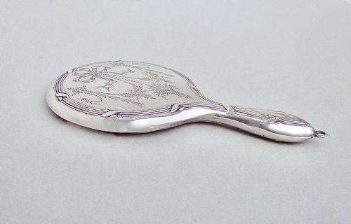 fig 2. MINIATURE SILVER CHATELAINE MIRROR BY CRISFORD & NORRIS, BIRMINGHAM CIRCA 1910