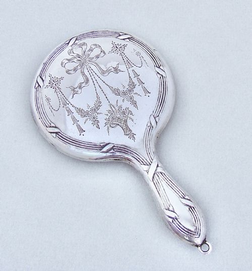 Miniature Silver Chatelaine Mirror by Crisford & Norris, Birmingham Circa 1910