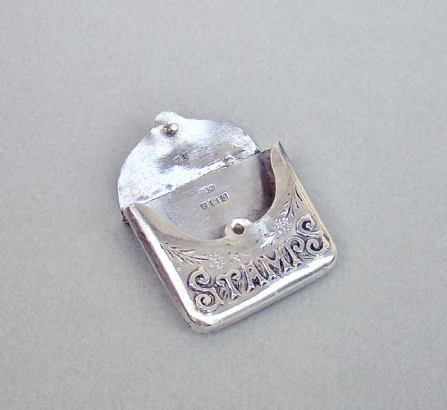 fig 1. ART NOUVEAU SILVER STAMP CASE BY CRISFORD & NORRIS, BIRMINGHAM 1903