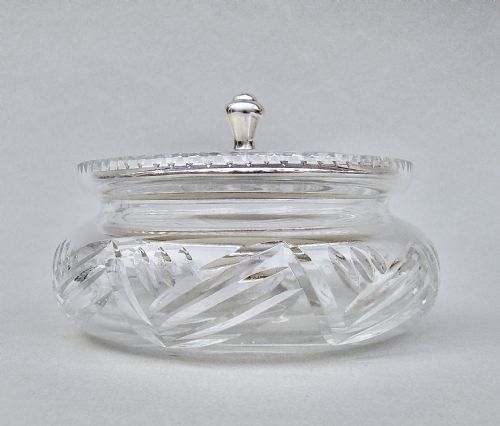 fig 3. FABULOUS ART DECO SILVER & GUILLOCHE ENAMEL TOILETRY JAR BY CHARLES GREEN & CO, BIRMINGHAM 1933