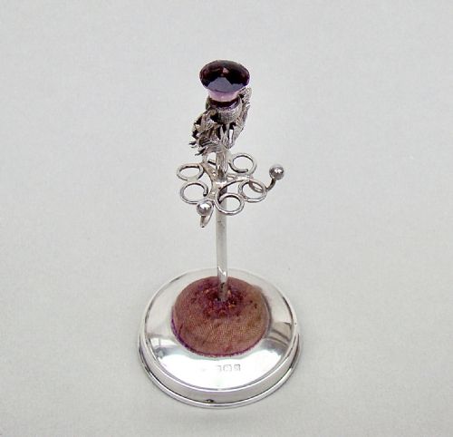 fig 1. DELIGHTFUL EDWARDIAN SILVER HAT PIN HOLDER BY ADIE & LOVEKIN, BIRMINGHAM 1906