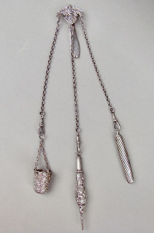 Superb Victorian Silver Chatelaine by Frederick Edmonds, London 1893
