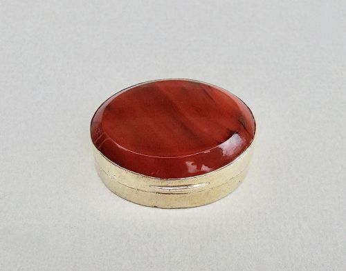 fig 1. GEORGIAN SILVER & AGATE VINAIGRETTE BY THOMAS WILLMORE, BIRMINGHAM 1815
