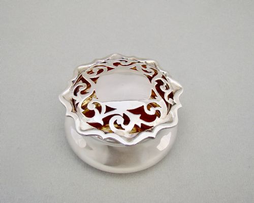 fig 1. RARE EDWARDIAN SILVER POT POURRI BOX BY CHARLES EDWARD, LONDON 1908