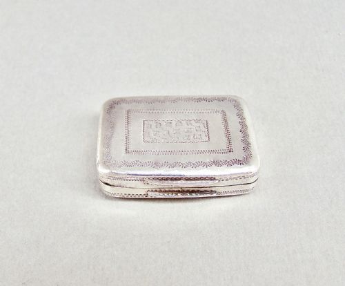 fig 1. GEORGIAN SILVER VINAIGRETTE BY JOHN LAWRENCE & CO, BIRMINGHAM 1813