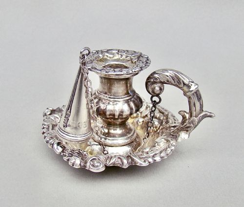 Rare Georgian Miniature Silver Chamberstick by John & Thomas Settle, Sheffield 1824