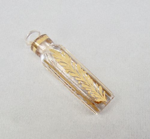 Unusual Small Oxford Lavender "Attar" Scent Bottle, Circa 1850