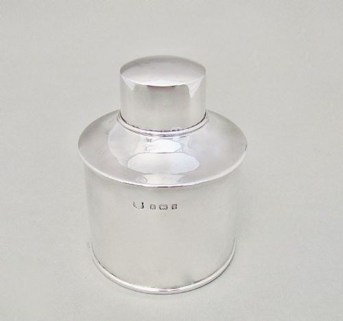 Elegant Edwardian Silver Tea Caddy by T.h. Hazelwood & Co, Birmingham 1905