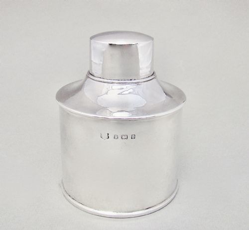 fig 1. ELEGANT EDWARDIAN SILVER TEA CADDY BY T.H. HAZELWOOD & CO, BIRMINGHAM 1905