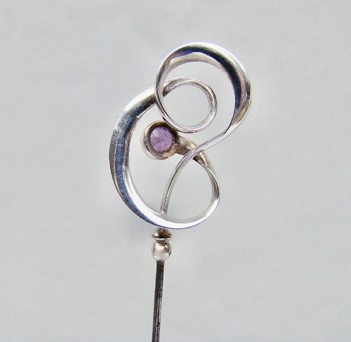 fig 2. EXQUISITE ART NOUVEAU SILVER & AMETHYST GLASS 9