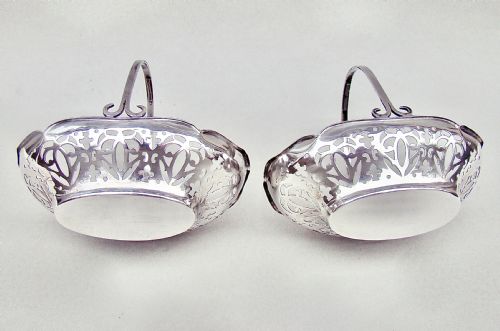 fig 3. EXQUISITE PAIR OF GEORGE V SILVER BONBON BASKETS BY ALEXANDER CLARK, BIRMINGHAM 1911