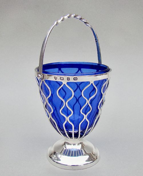 Victorian Silver Wirework Sugar Basket by the Haseler Brothers, Birmingham 1898
