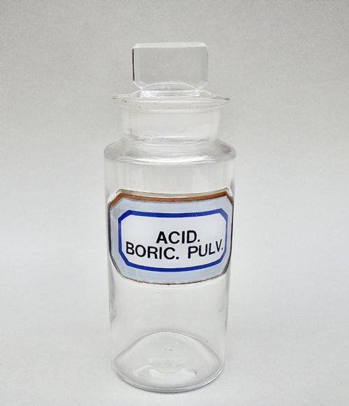 fig 1. RARE BLUE LABEL VICTORIAN SMALL APOTHECARY JAR, CIRCA 1890