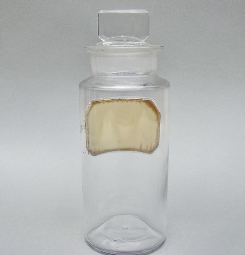 fig 2. RARE BLUE LABEL VICTORIAN SMALL APOTHECARY JAR, CIRCA 1890