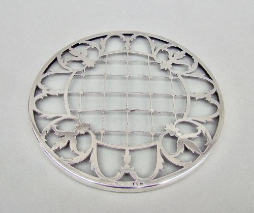 Silver Mounted Glass Teapot Stand by Mappin & Webb, Birmingham 1926