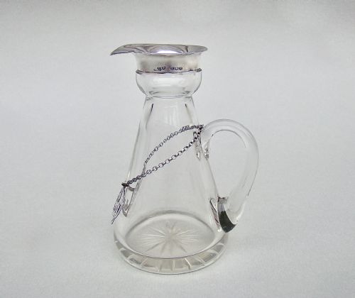 fig 2. UNUSUAL EDWARDIAN SILVER WHISKY TOT & MATCHING LABEL BY LEVI & SALAMAN, BIRMINGHAM 1909