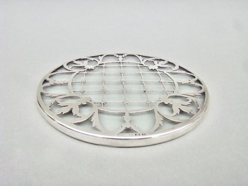 fig 1. SILVER MOUNTED GLASS TEAPOT STAND BY MAPPIN & WEBB, BIRMINGHAM 1926