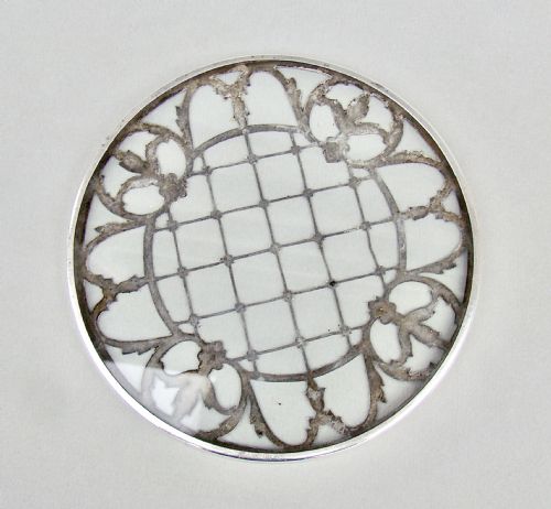 fig 3. SILVER MOUNTED GLASS TEAPOT STAND BY MAPPIN & WEBB, BIRMINGHAM 1926