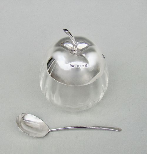 fig 1. EDWARDIAN SILVER APPLE-SHAPED PRESERVE JAR BY COLES & FRYER, BIRMINGHAM 1905