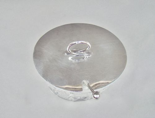 fig 1. FABULOUS ART DECO SILVER MOUNTED PRESERVE JAR BY GEORGE UNITE, BIRMINGHAM 1928