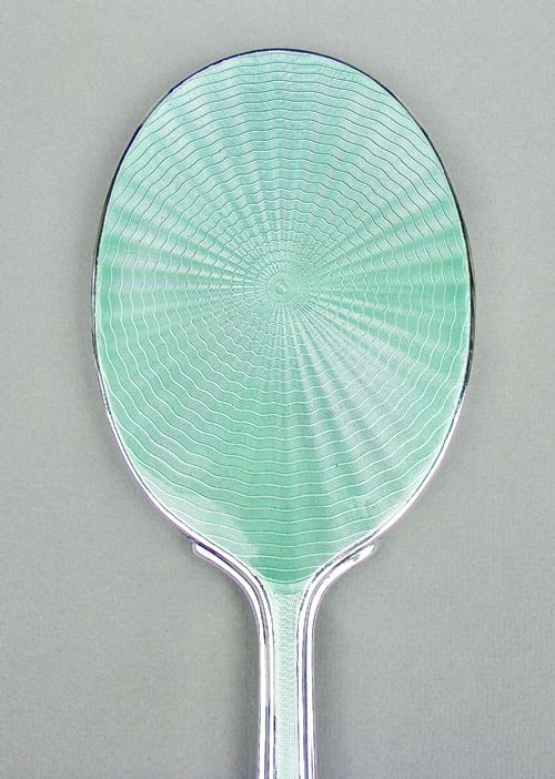 fig 2. FABULOUS SILVER AND GUILLOCHE ENAMEL HAND MIRROR BY MAPPIN & WEBB, BIRMINGHAM 1936