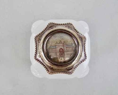 fig 2. FRENCH PALAIS ROYAL, GRAND TOUR, ORMULU & OPALINE GLASS SCENT BOTTLE, CIRCA 1870