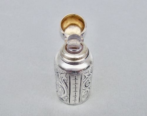 fig 1. SMALL AND EXQUISITE VICTORIAN SILVER CASED SCENT BOTTLE, BIRMINGHAM 1900