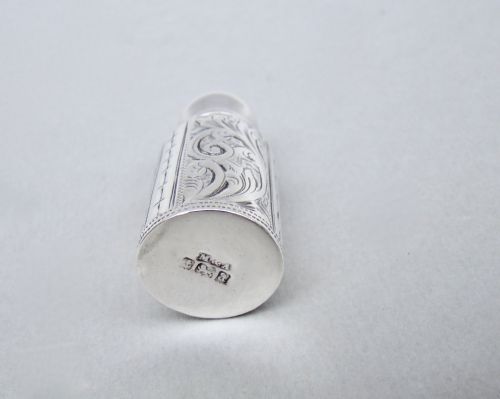 fig 3. SMALL AND EXQUISITE VICTORIAN SILVER CASED SCENT BOTTLE, BIRMINGHAM 1900