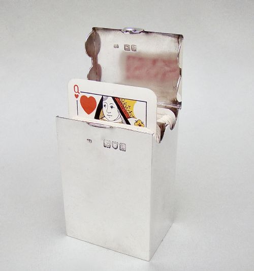 Fabulous Victorian Silver Patience Card Box by Samuel Jacob, London 1898