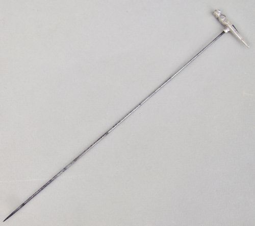 fig 2. UNUSUAL EDWARDIAN SILVER & AGATE HAT PIN BY COHEN & SONS, BIRMINGHAM 1908
