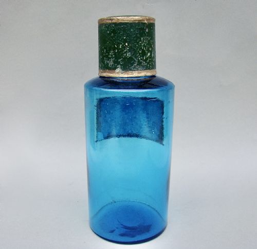 fig 1. RARE 19TH CENTURY FRENCH TURQUOISE GLASS APOTHECARY JAR, CIRCA 1890