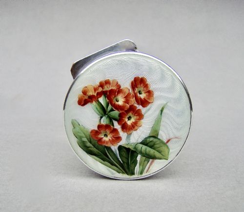 fig 2. FABULOUS EDWARDIAN SILVER & GUILLOCHE ENAMEL SCENT BOTTLE, LONDON 1905