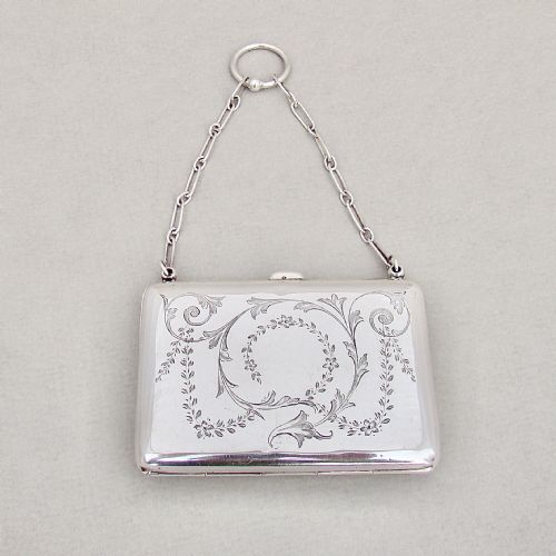 fig 1. DELIGHTFUL GEORGE V SILVER PURSE BY JOSEPH GLOSTER, BIRMINGHAM 1919