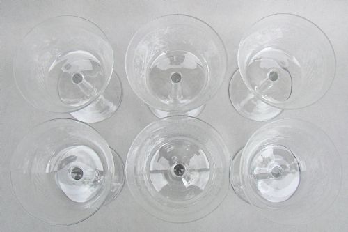 fig 2. SET OF SIX ART DECO ETCHED PALL MALL CHAMPAGNE GLASSES, CIRCA 1910