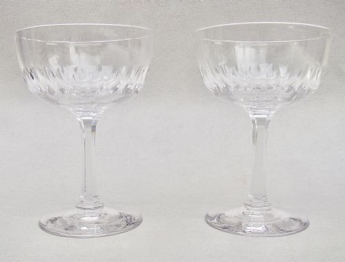 Elegant Pair of Victorian Sliced-cut Champagne Coupes, Circa 1890