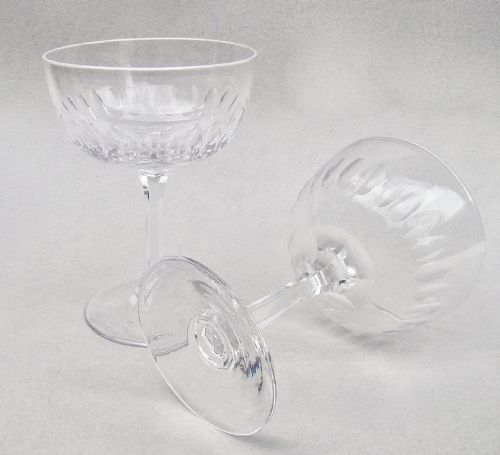 fig 2. ELEGANT PAIR OF VICTORIAN SLICED-CUT CHAMPAGNE COUPES, CIRCA 1890