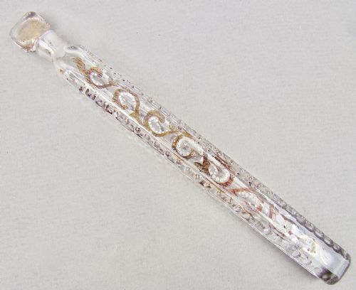 Unusual Large Oxford Lavender  Gilt & Enamelled Scent Bottle, Circa 1860
