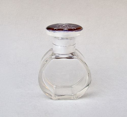 fig 2. EXQUISITE EDWARDIAN SILVER & TORTOISESHELL SCENT BOTTLE BY LEVI & SALAMAN, BIRMINGHAM 1909
