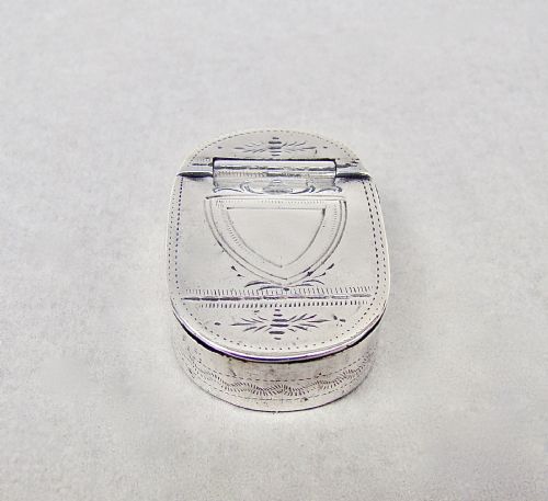 Delightful Georgian Silver Patch Box by Samuel Pemberton, Birmingham 1793