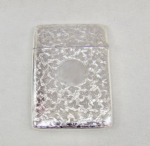 Elegant Edwardian Solid Silver Card Case by Robert Pringle & Sons, Chester 1907